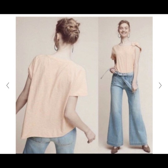 Anthropologie Deletta Women's Margot Knot Top Size XS Peach Orange - Picture 5 of 8